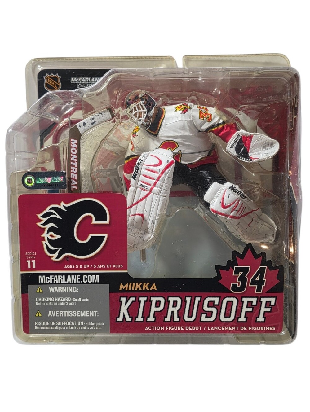 McFarlane Miikka Kiprusoff #34 Calgary Flames Figure - White & Red Goalie